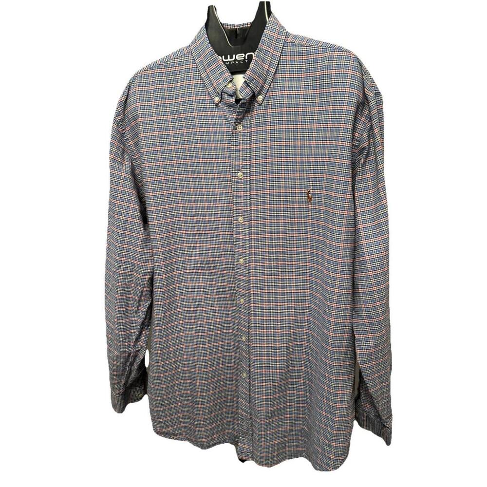 Ralph Lauren Men's Size 2XLT Tall Blue Plaid Classic Pony Preppy Dadcore Nice! - Picture 2 of 7